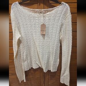Ivory NATURAL LIFE Lace Layering Top NWTs -size L